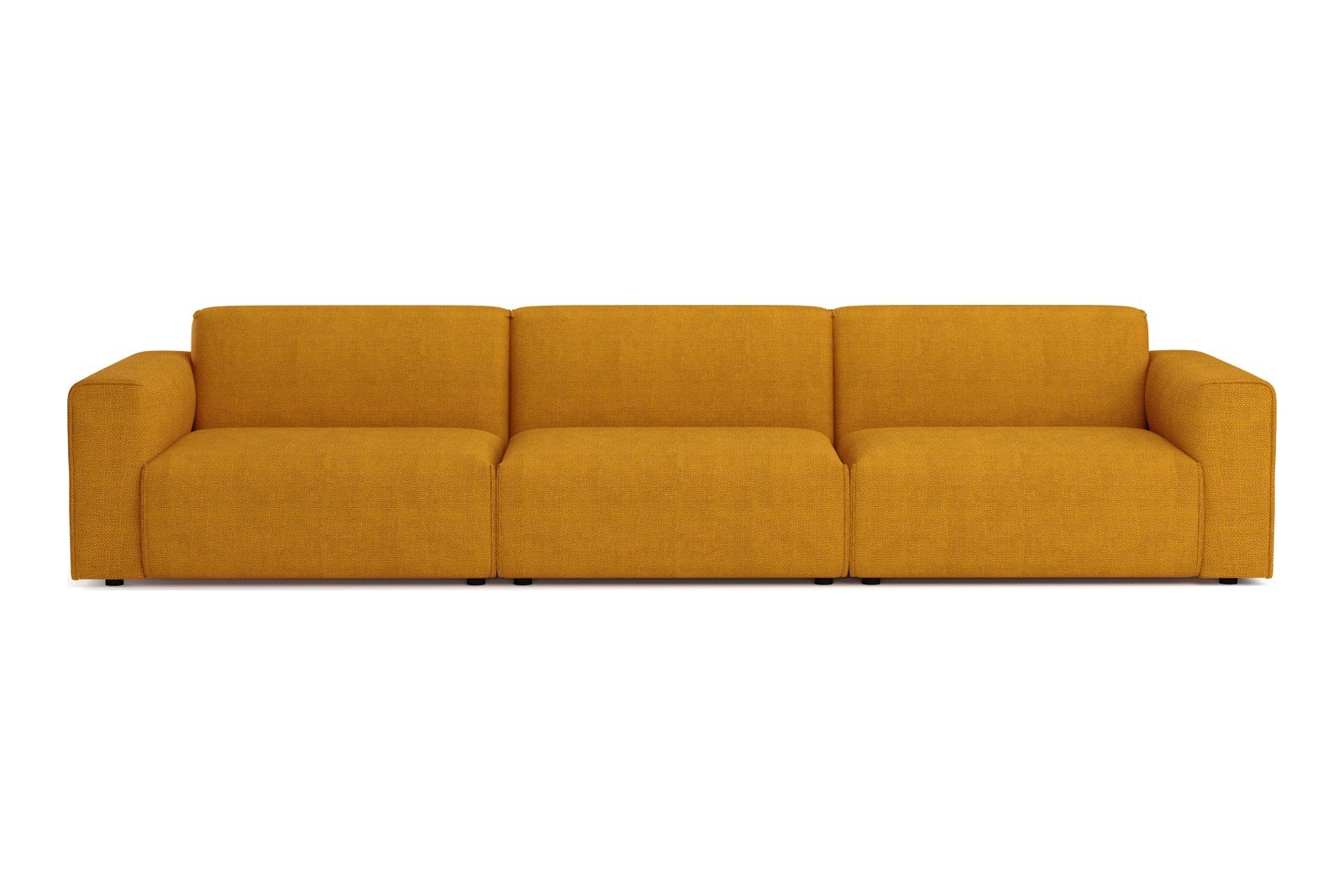 Monaco 3,5-seter sofa Tekstil Fjord 9 Amber med sorte ben. Std komfort.