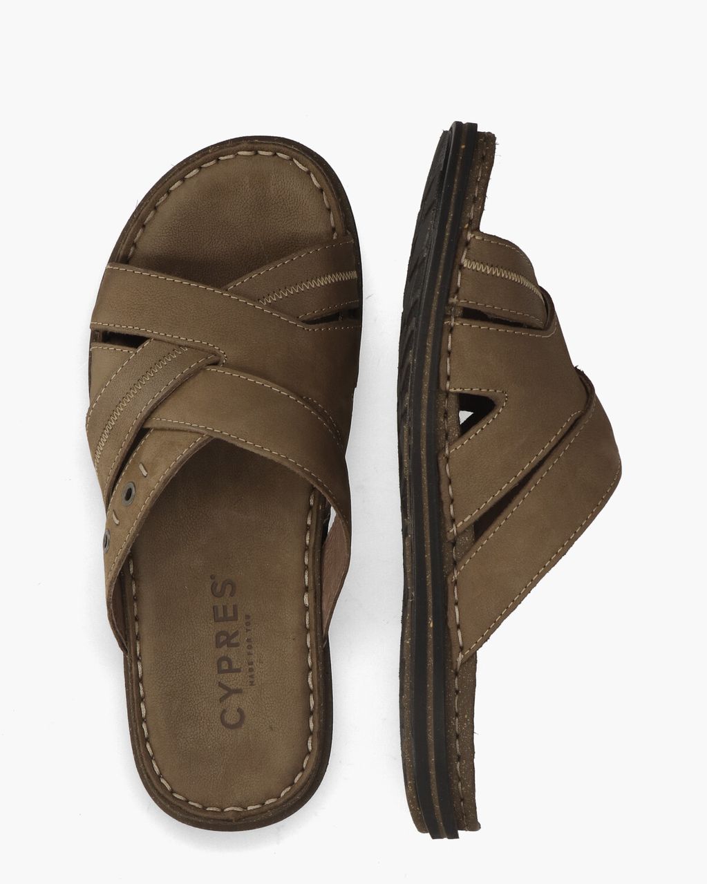 Cypres Rouvin Bruin Herenslippers
