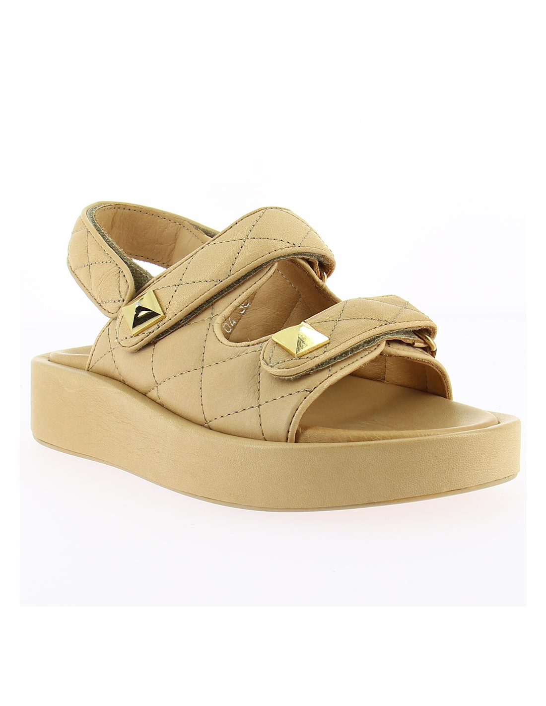 mosaic Sandales compensées Femme Saleccia cuir beige