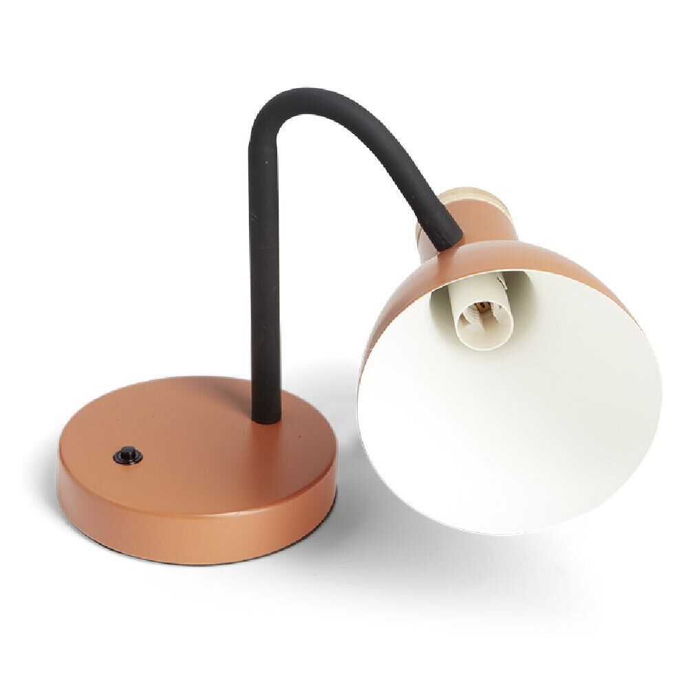 Lampe de bureau orientable métal orange Ø14xH36cm