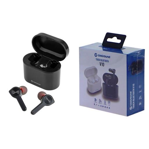 Fones de ouvido intra-auriculares TWS V10 Touch Bluetooth Preto Coolsound