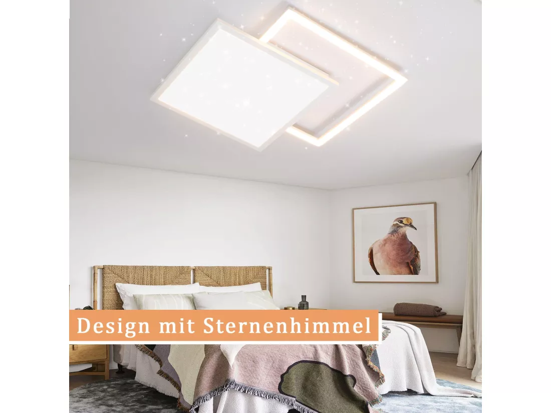 NETTLIFE Lampe plafond LED réglable, 46W, design étoilé, pour salon, chambre, bureau, cuisine