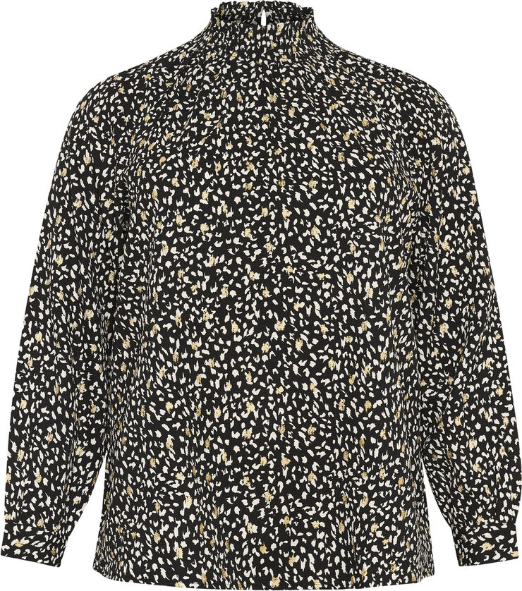 Kaffe Curve KCmalena Blouse Black/white/gold print