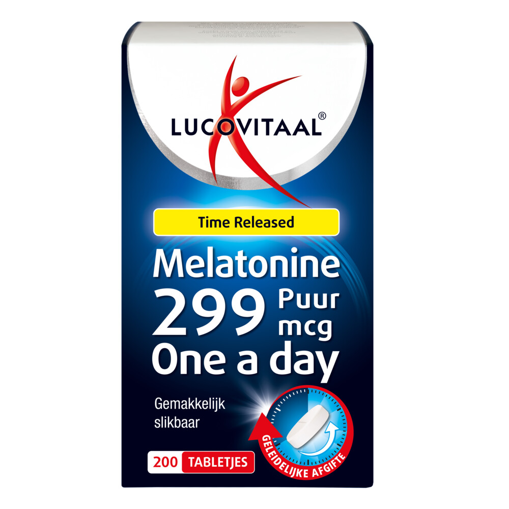 Lucovitaal Melatonine Puur 0,299mg Time Released200 tabletten