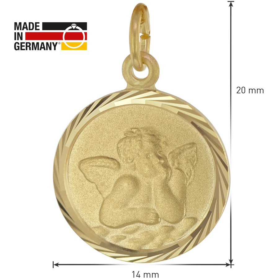 trendor Kinder-Halskette mit Schutzengel Anhänger Gold auf Silber gold