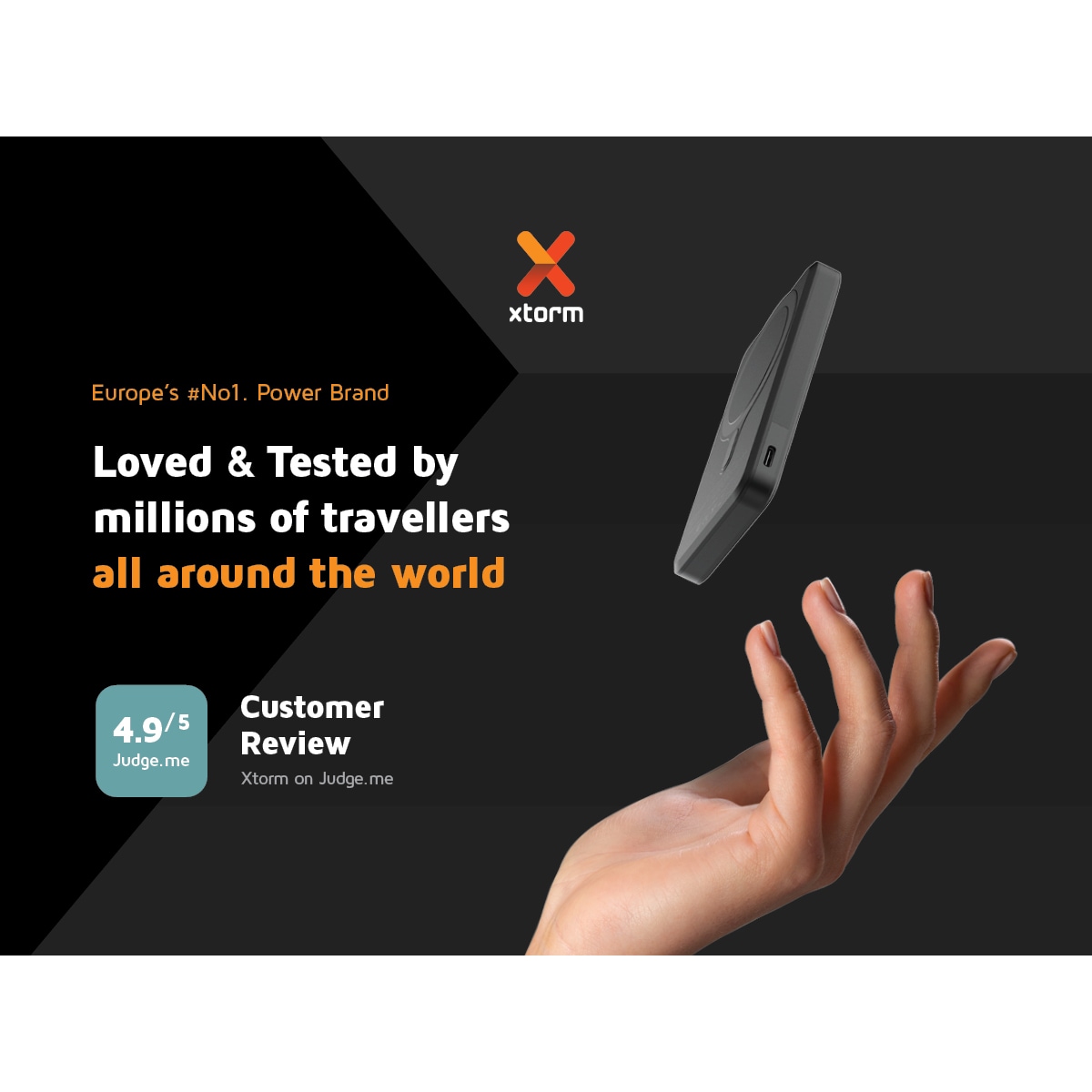 Xtorm FS5W051 Magnetic trådløs powerbank (midnattsort)