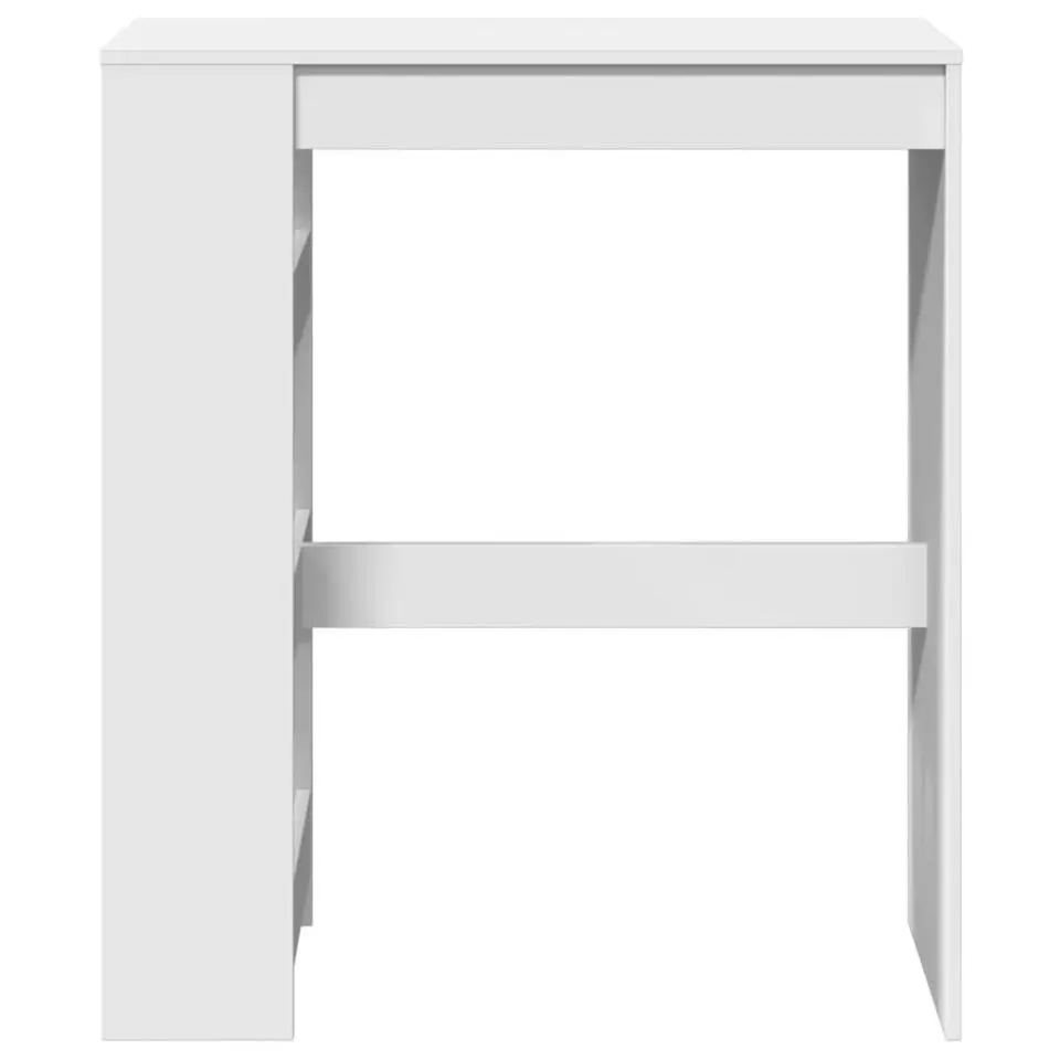 vidaXL - Bartafel met opbergruimte - Wit - Bewerkt hout - 90x43 cm