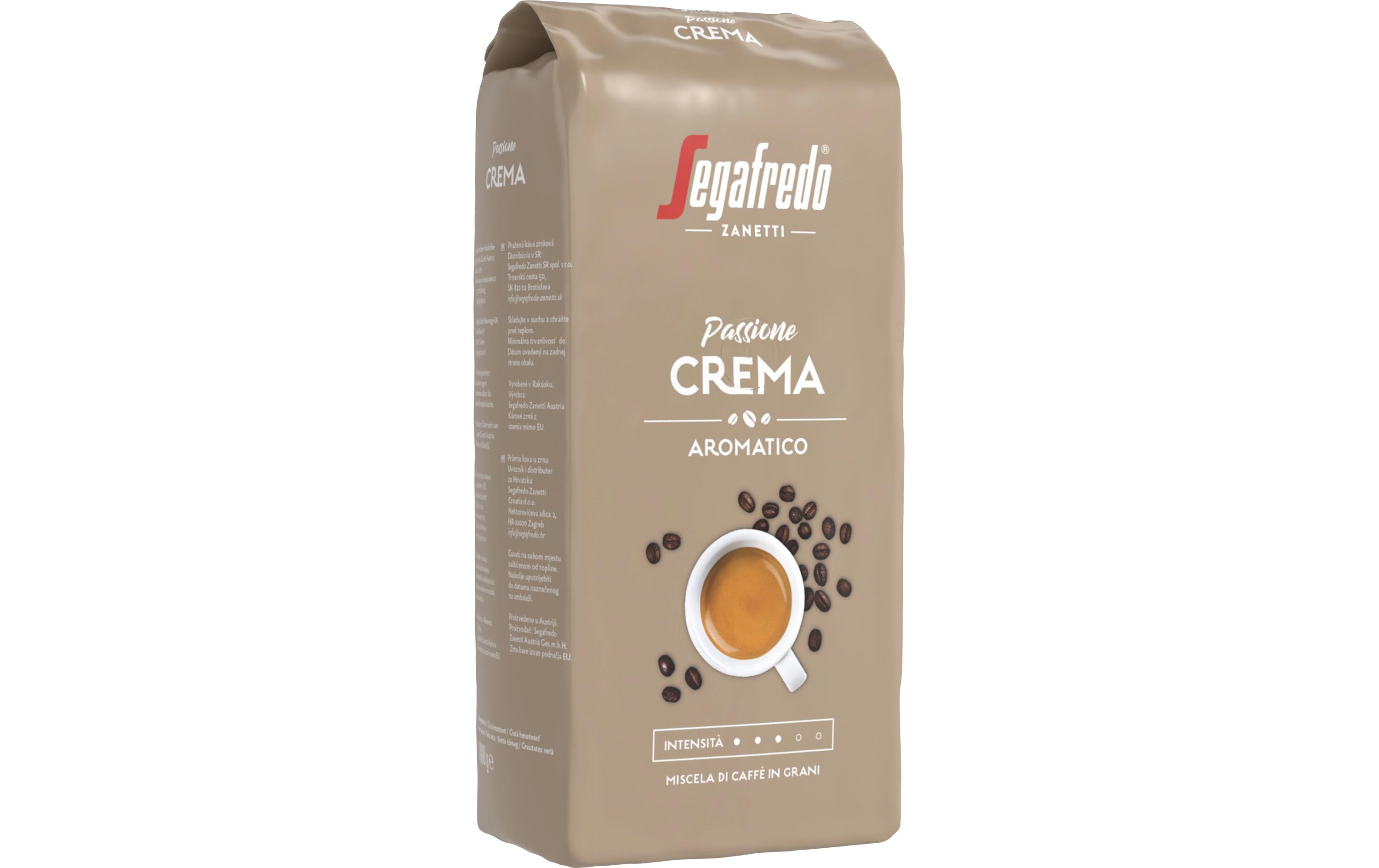 Kaffeebohnen Passione Crema 1 kgGanze Kaffeebohnen, stilsichere Komposition aus hochwertigen Arabica- und Robusta-Bohnen