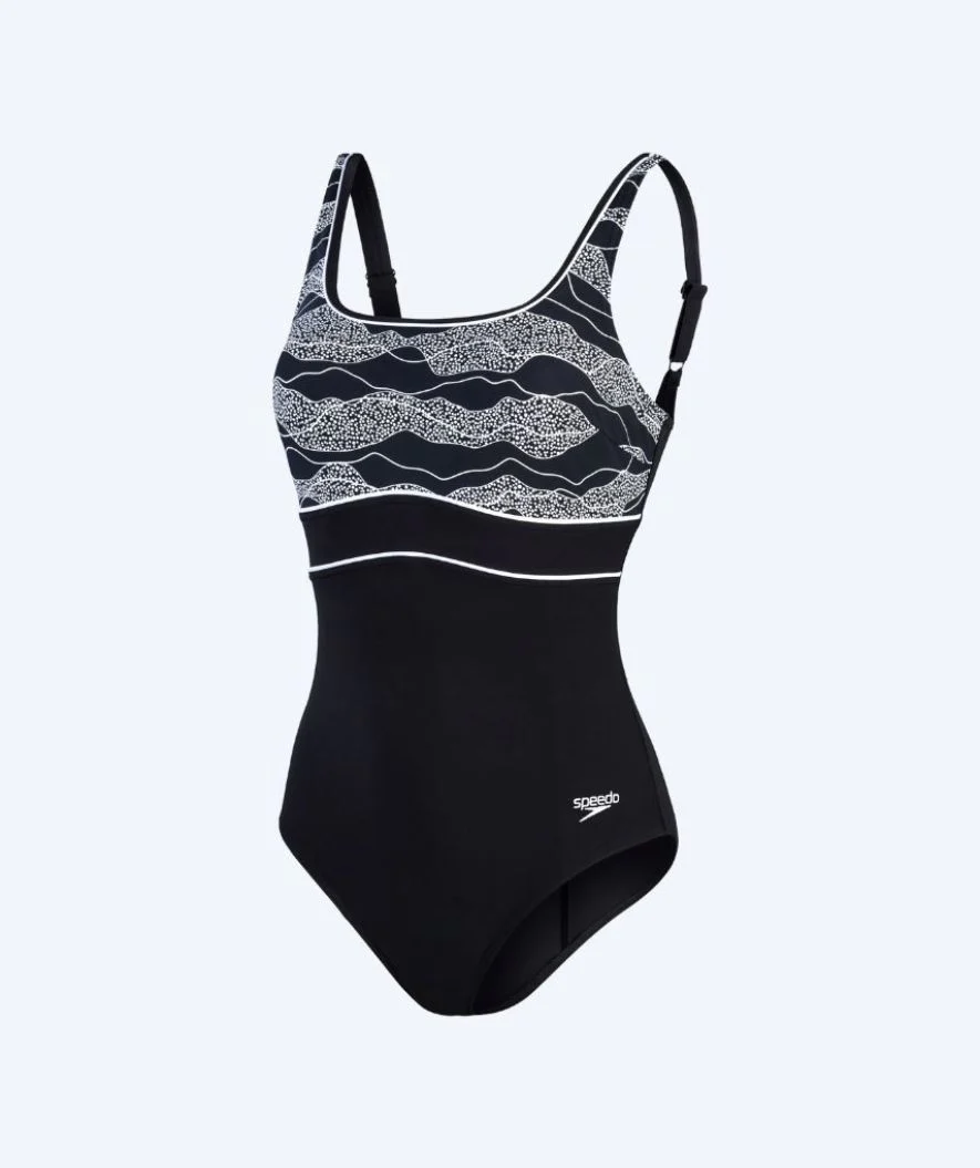Speedo badedragt til damer - Contour Eclipse - Sort/hvid