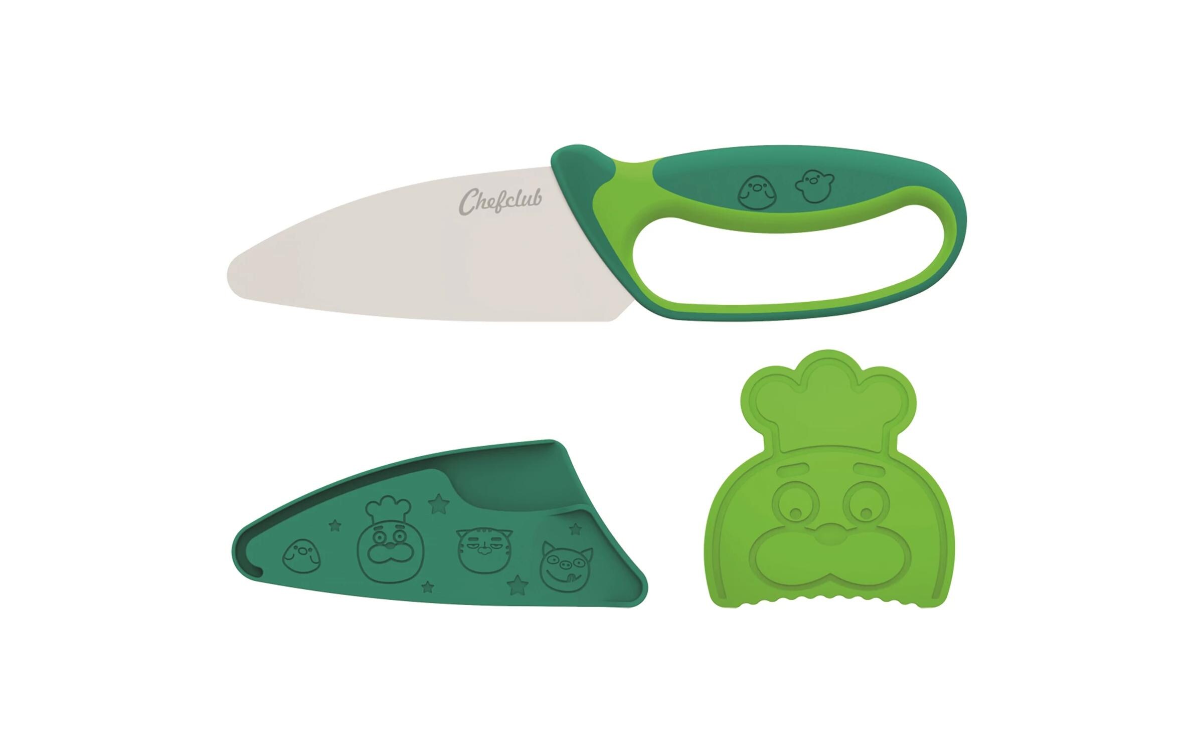 Kindergeschirrset Messer GrünKindermesser mit Fingerschutz