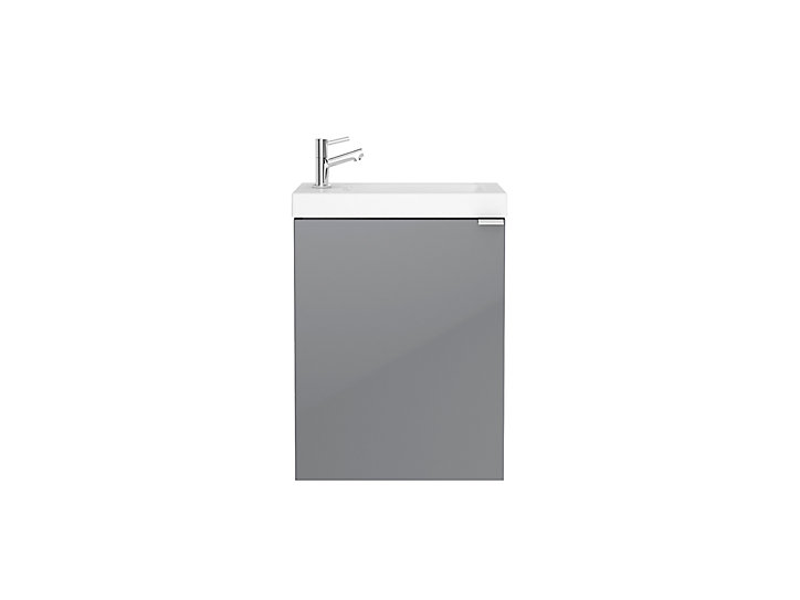Meuble lave mains à suspendre GoodHome Imandra gris L.44 x H.55 cm + plan vasque Beni
