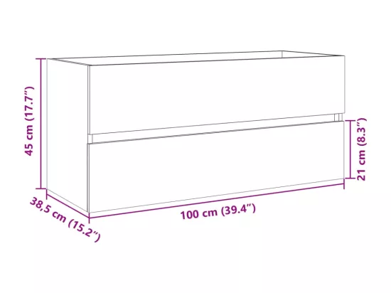 Armoire de lavabo de salle de bain chêne sonoma 100x38,5x45 cm