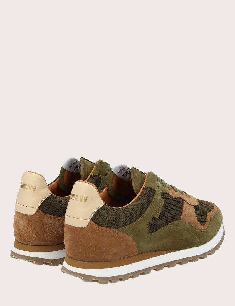 SCHMOOVE BASKETS TRAX RUNNER SUÈDE MESH KAKI OLIVE