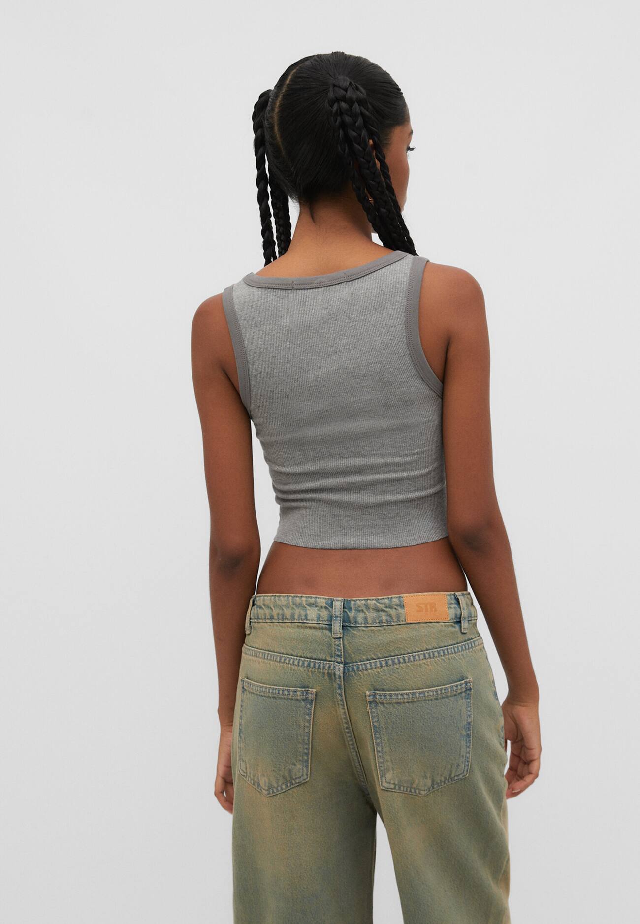 Camiseta cropped estilo nadador