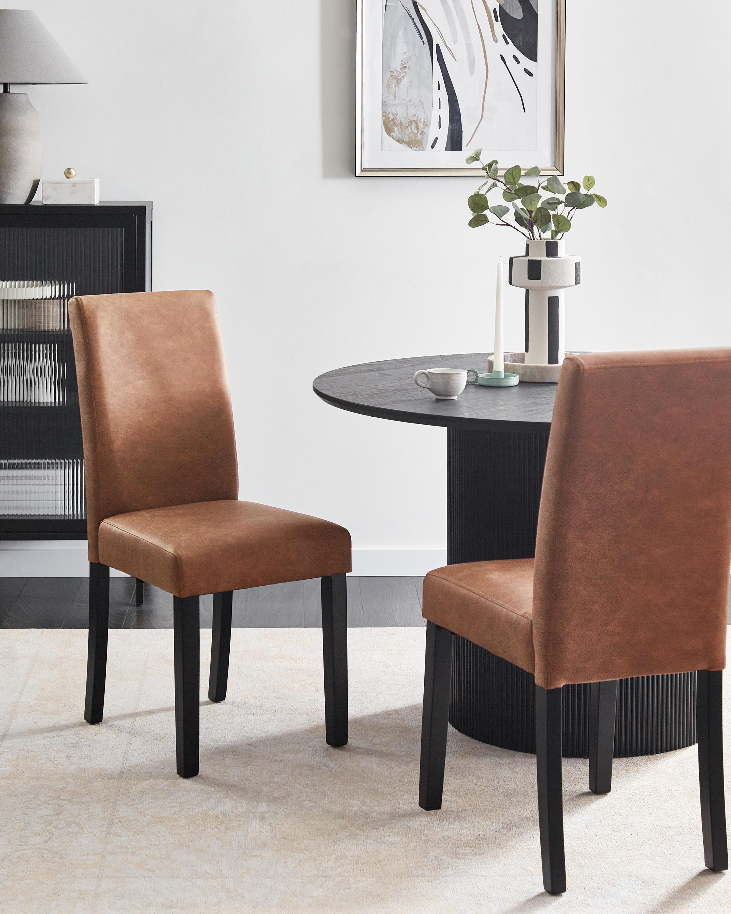 Set van 2 eetkamerstoelen BROADWAY Kunstleer Goudbruin