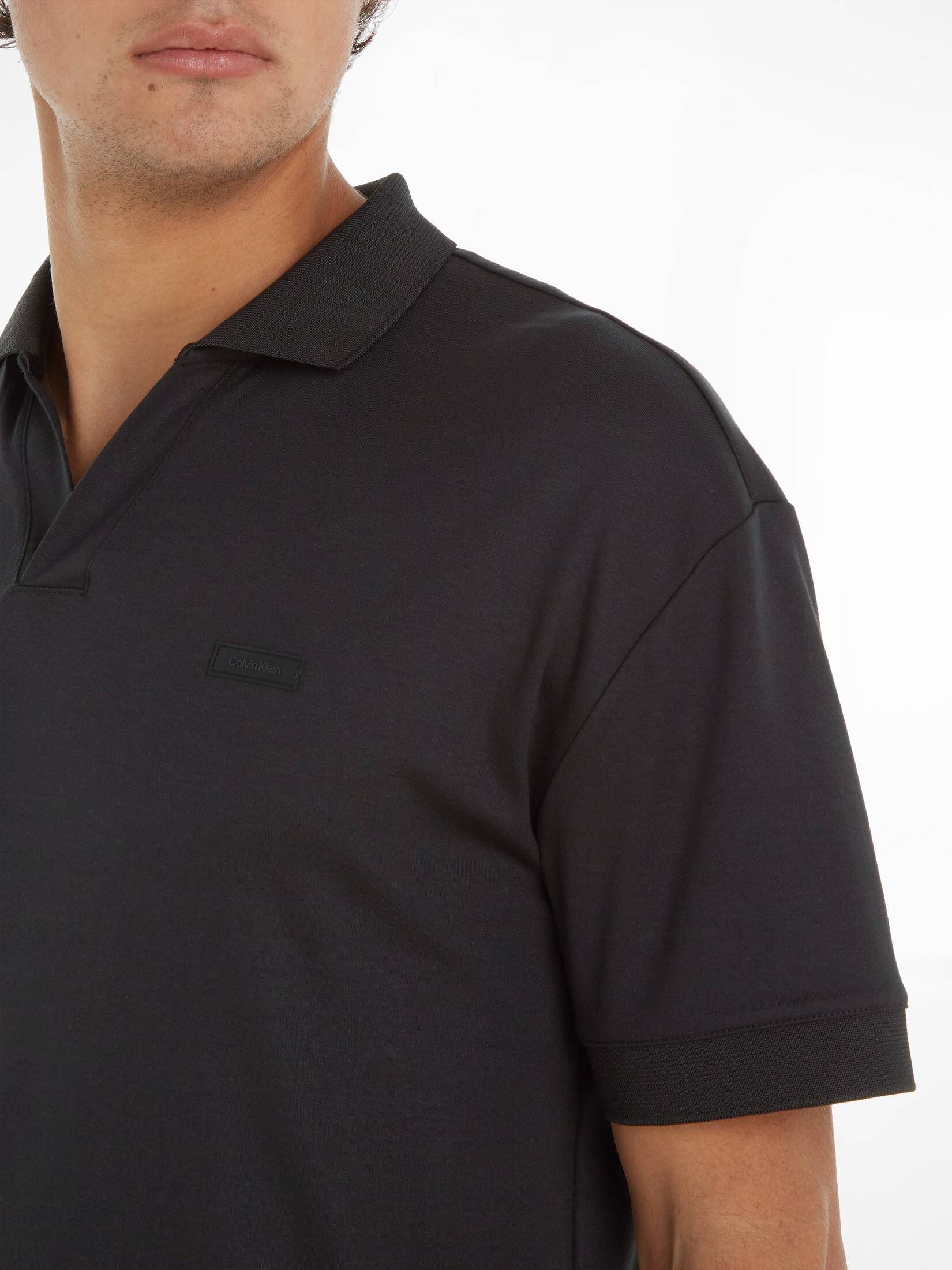 CALVIN KLEIN| Herren Poloshirt SMOOTH COTTON OPEN PLACKET POLO