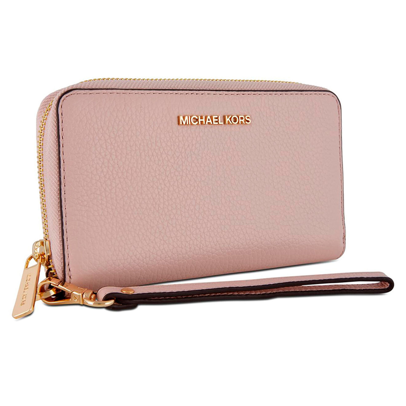 Michael Kors Portefeuille/Etui téléphone en Cuir Jet Set Travel rose clair - 18x10 cm