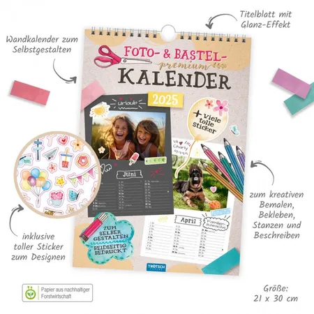 Trötsch Premium-Foto/Bastelkalender 2025
