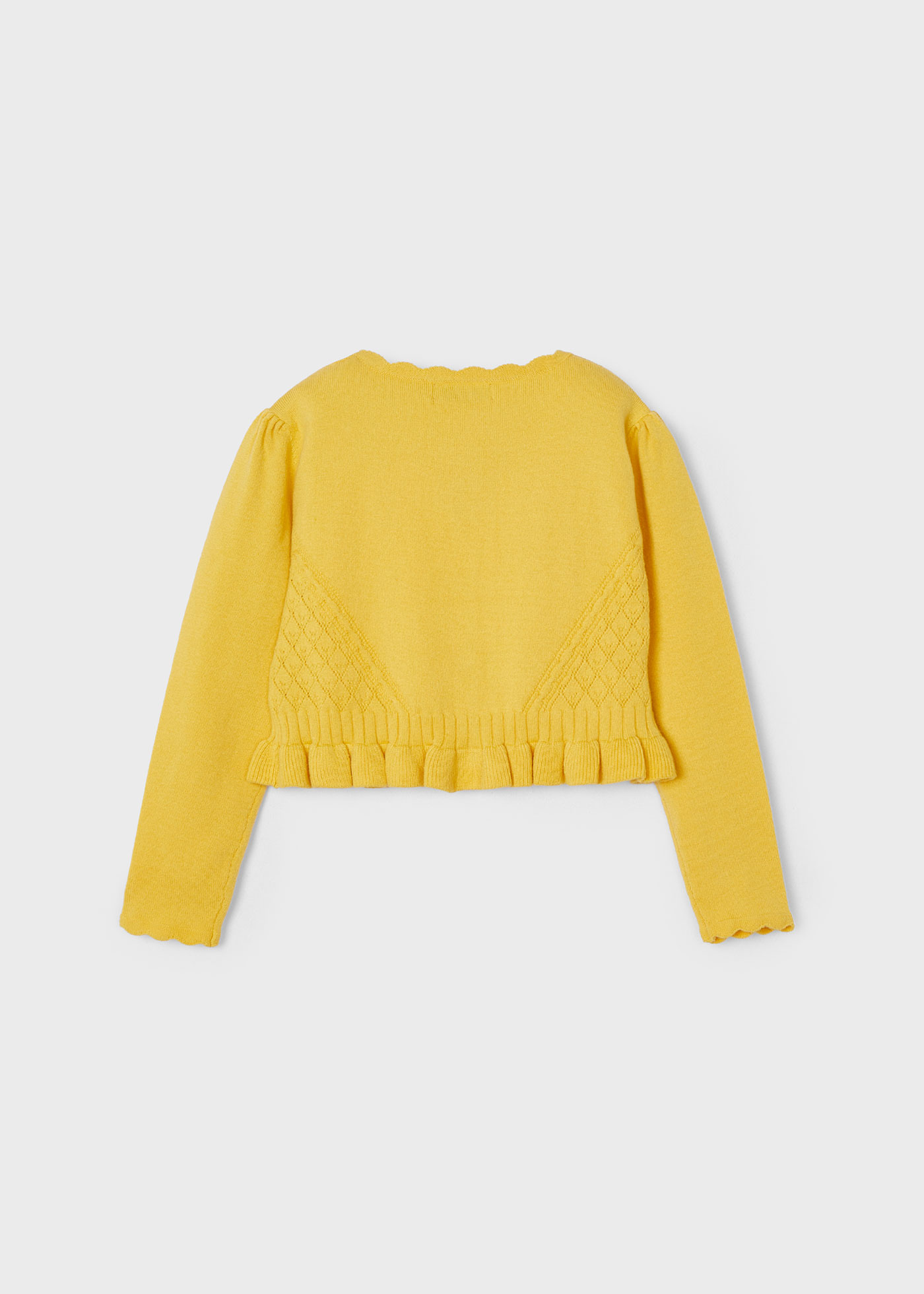 Casaquinho Better Cotton com detalhes vazados para meninas, branco