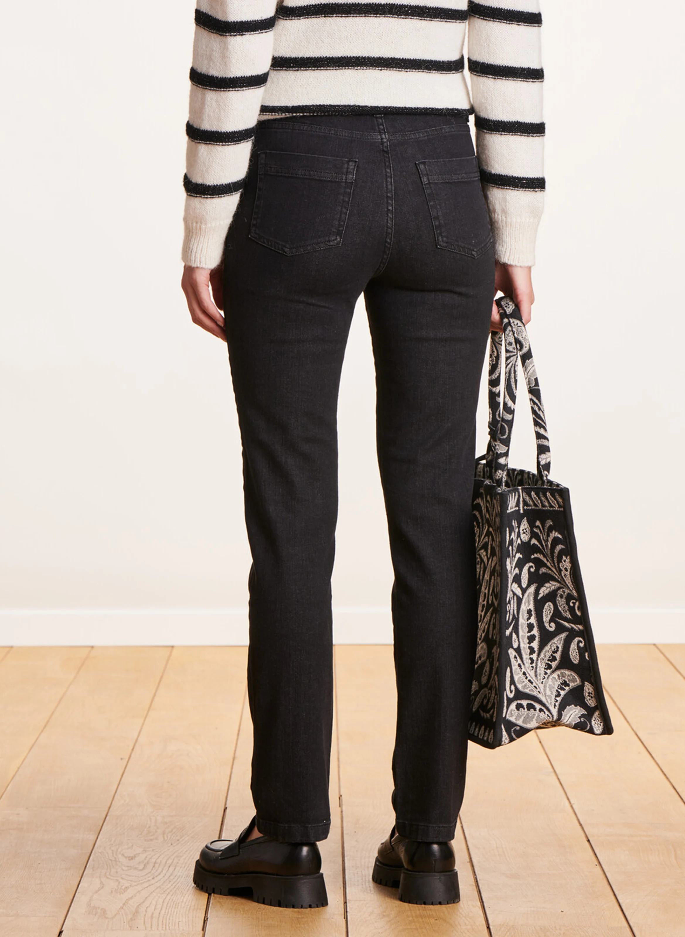 Jean slim en coton bio mélangé | Noir