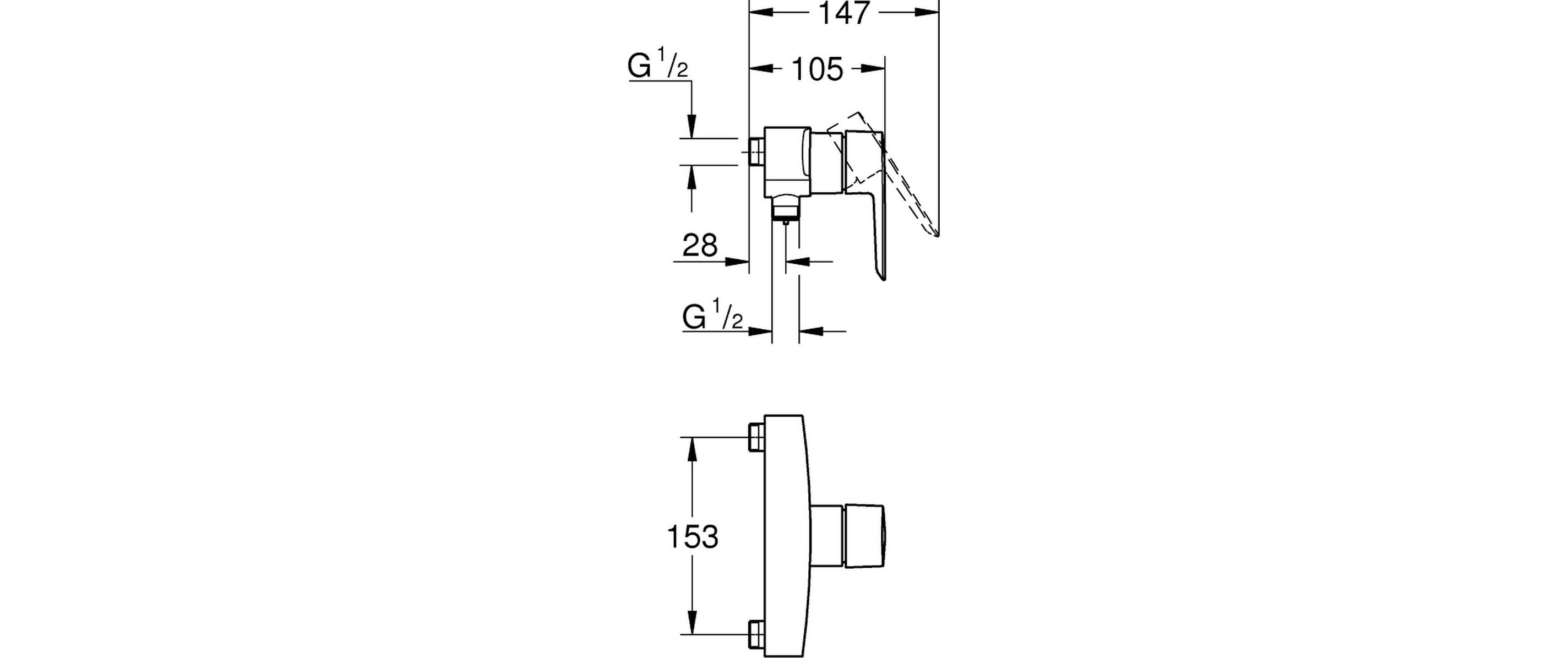 Duscharmatur Start MattschwarzEinhand-Wannenbatterie