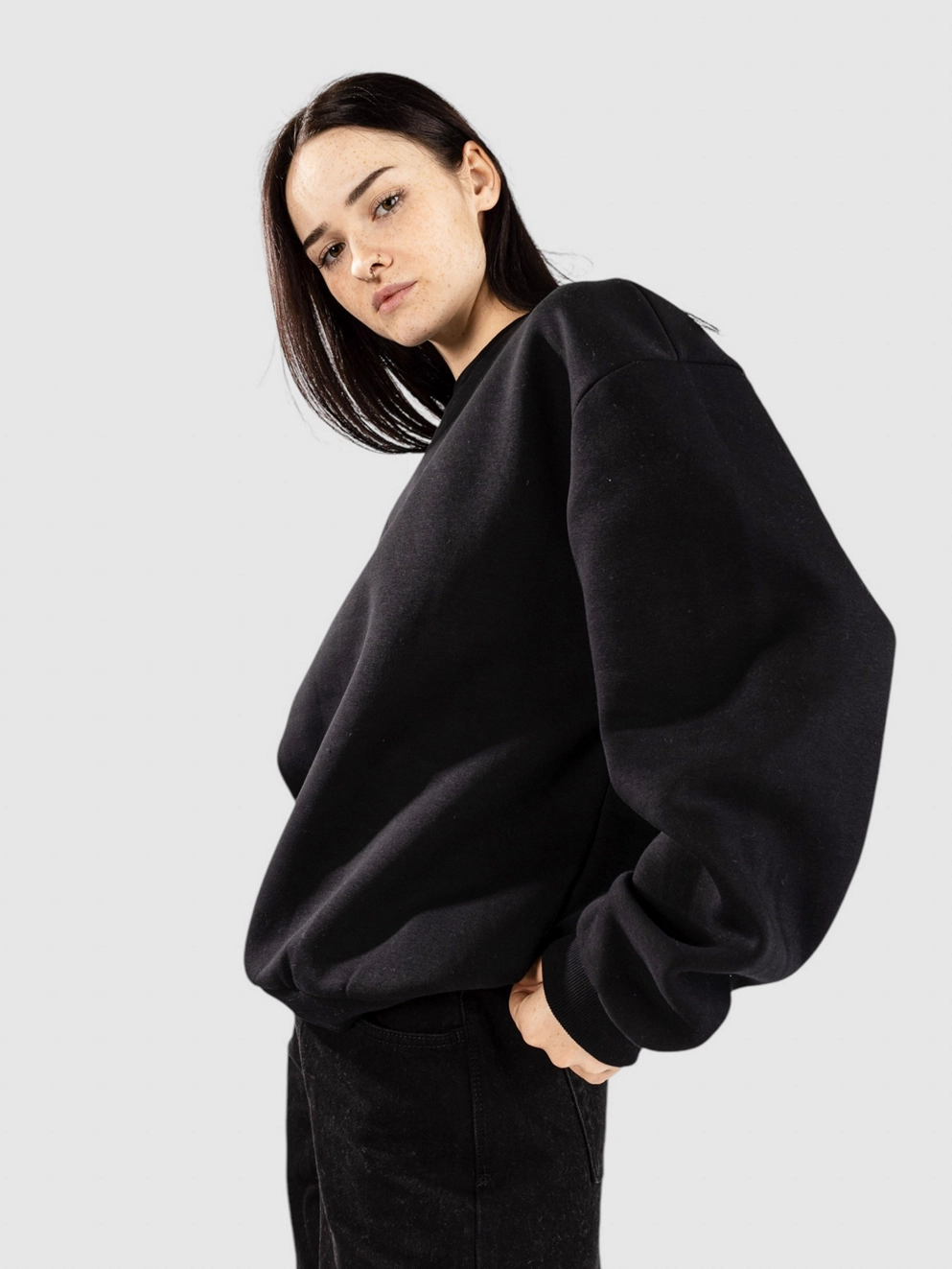 Urban Classics Fluffy Crewneck Sweater black