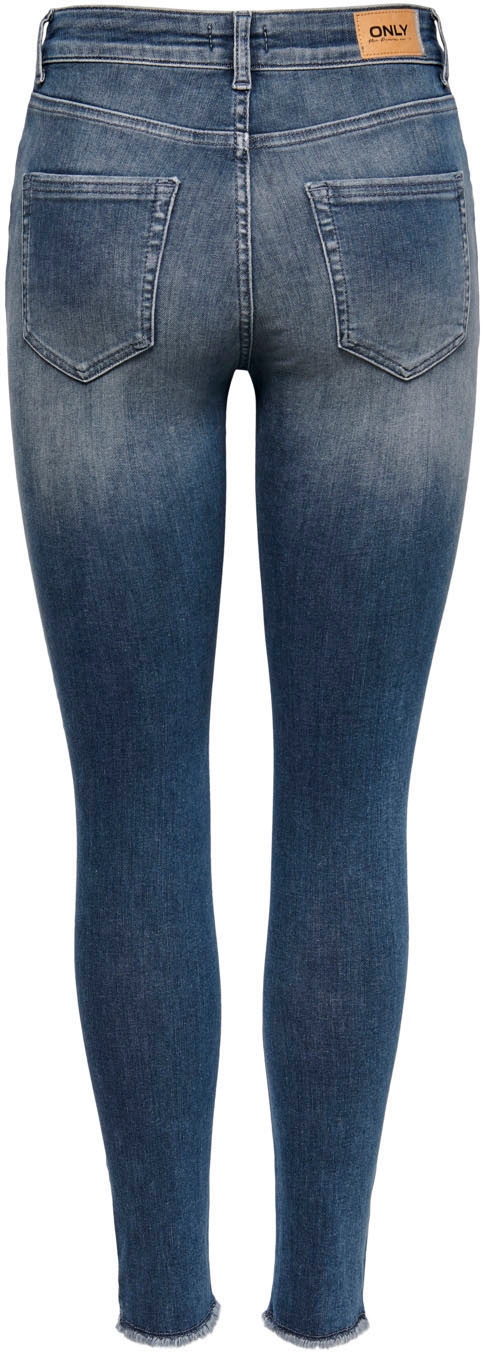 ONLY Ankle-Jeans »ONLBLUSH MID SK ANK RW REA422 NOOS«, mit Fransensaum