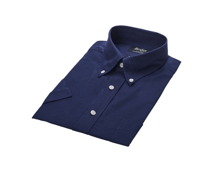 Chemise coton et lin marine - Poche poitrine - COLTEN MC