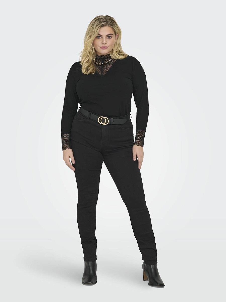 SOMENTE CARMAKOMA<br>Camiseta com gola redonda e mangas compridas