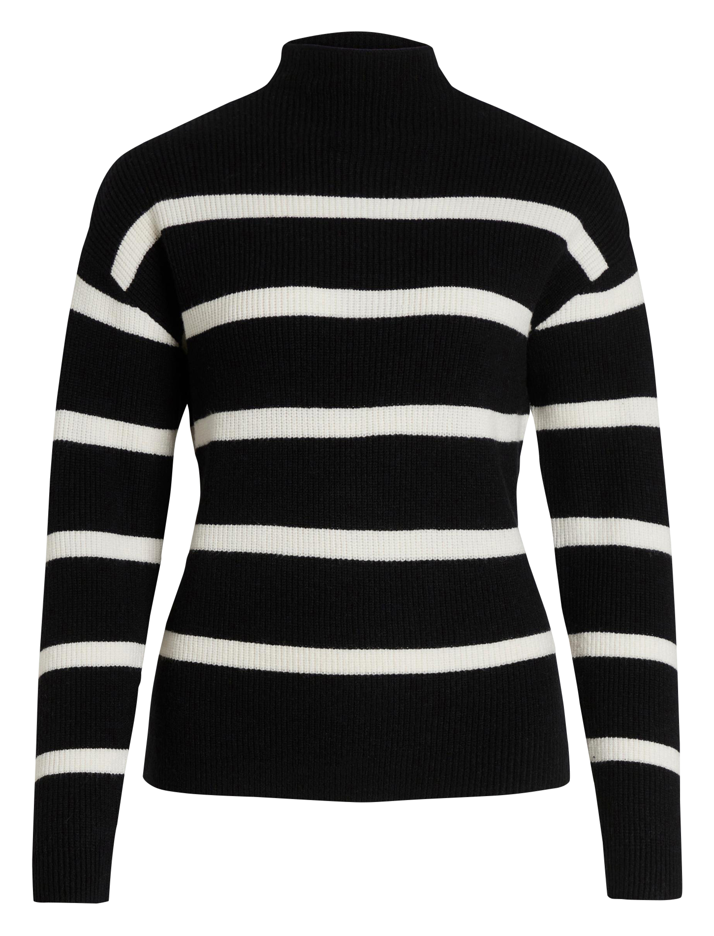 RIL - Pull col montant à rayures| Noir