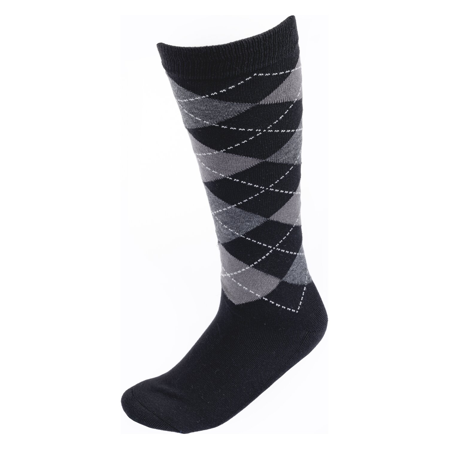 Cheval de Luxe Kniestrümpfe mit Rautenmuster  - anthracite/black