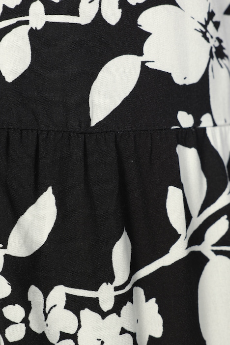 Maxikleid, floraler Druck, Langarm mit TurnUp