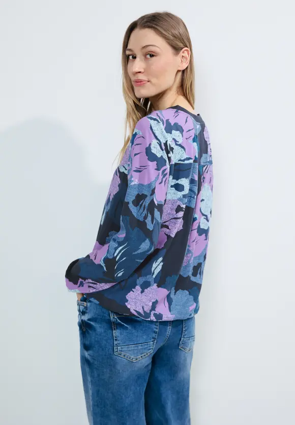 Florales Blusenshirt - universal blue