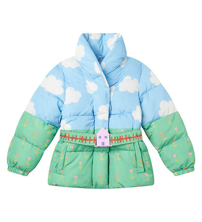 Stella McCartney Kids Steppjacke - Blau/Grün m. Wolken