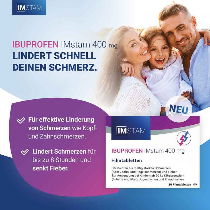 IBUPROFEN IMstam 400 mg Filmtabletten, 20 St