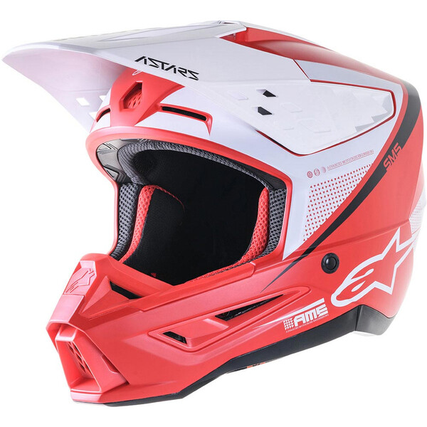 Alpinestars - Casque Supertech S-M5 Rayon Blanc Mat / Rouge / Brillant