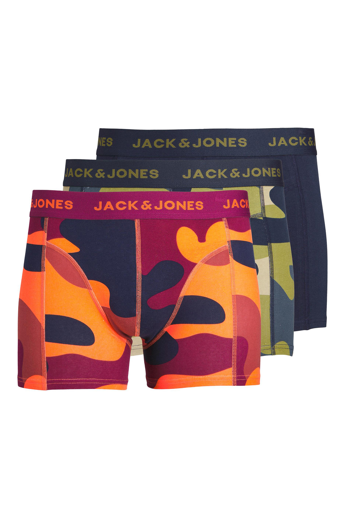 Pacote com 3 cuecas boxer de algodão com estampa camuflada