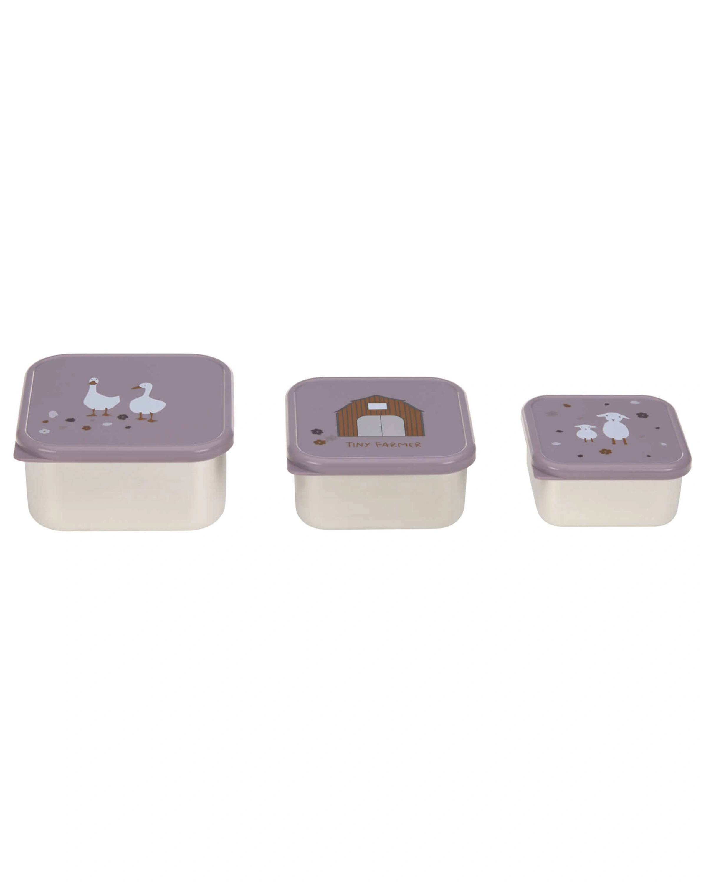 Snackbox TINY FARMER 3er-Set in lila
