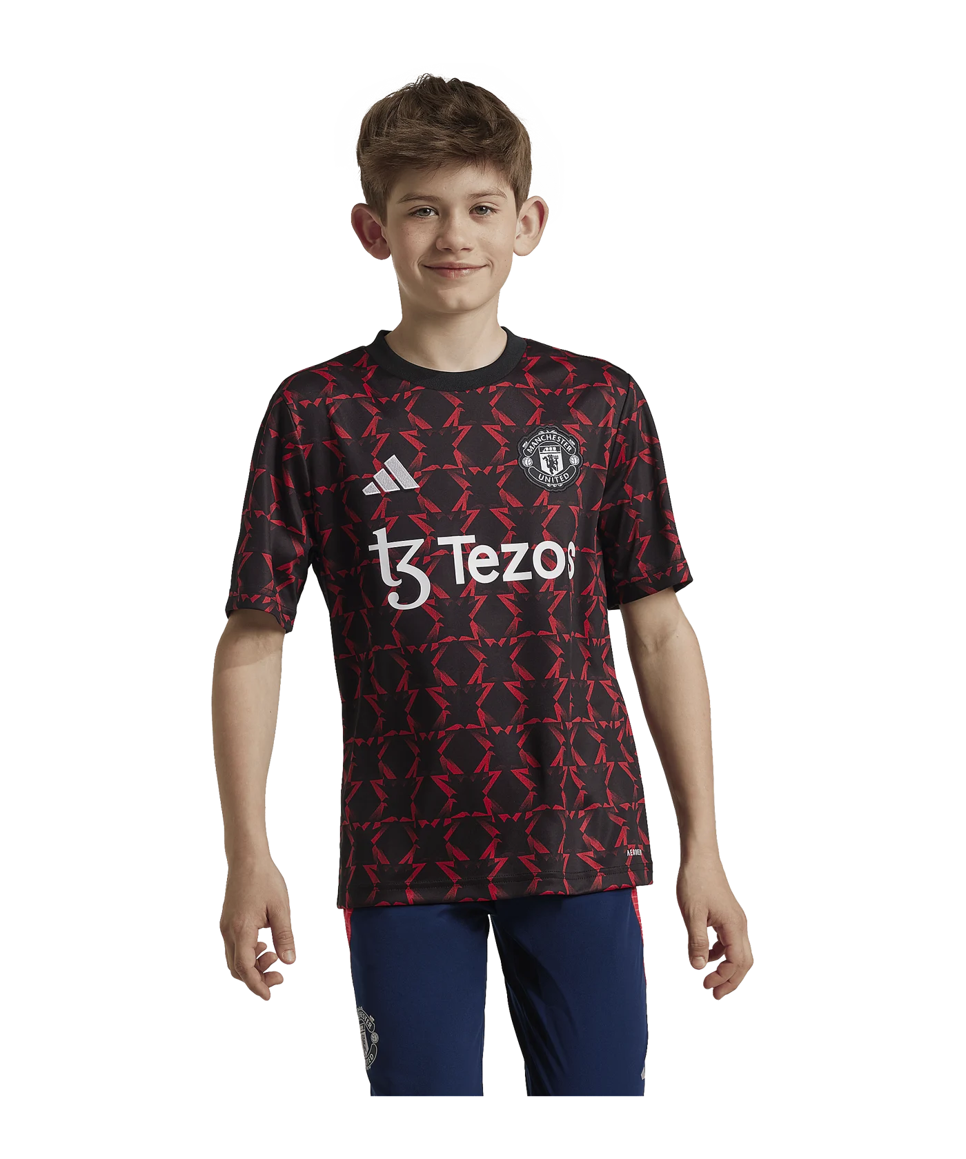 adidas Manchester United Prematch Shirt 2024/2025 Kids Schwarz