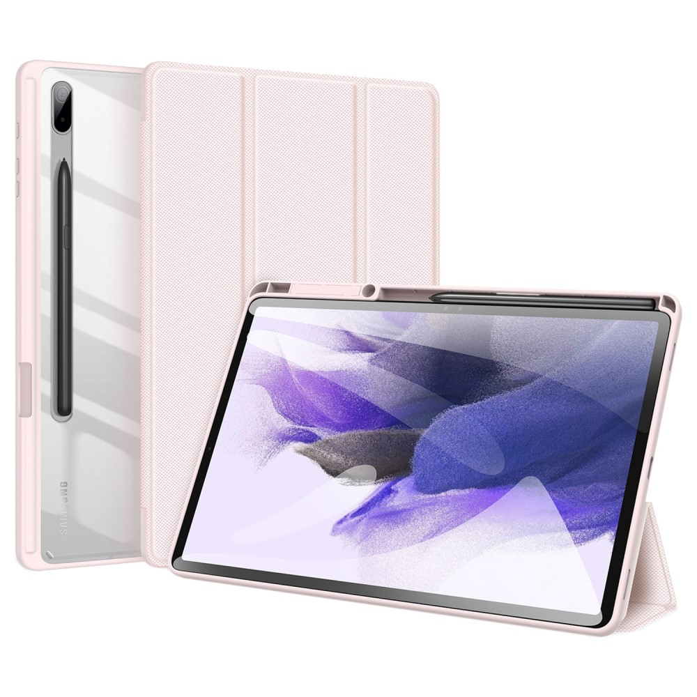 Samsung Galaxy Tab S8  Plus / Tab S7 FE 5G / Tab S7  Plus Leder Tasche Smart Cover Schutzhülle   S-Pen Halter - Rosa