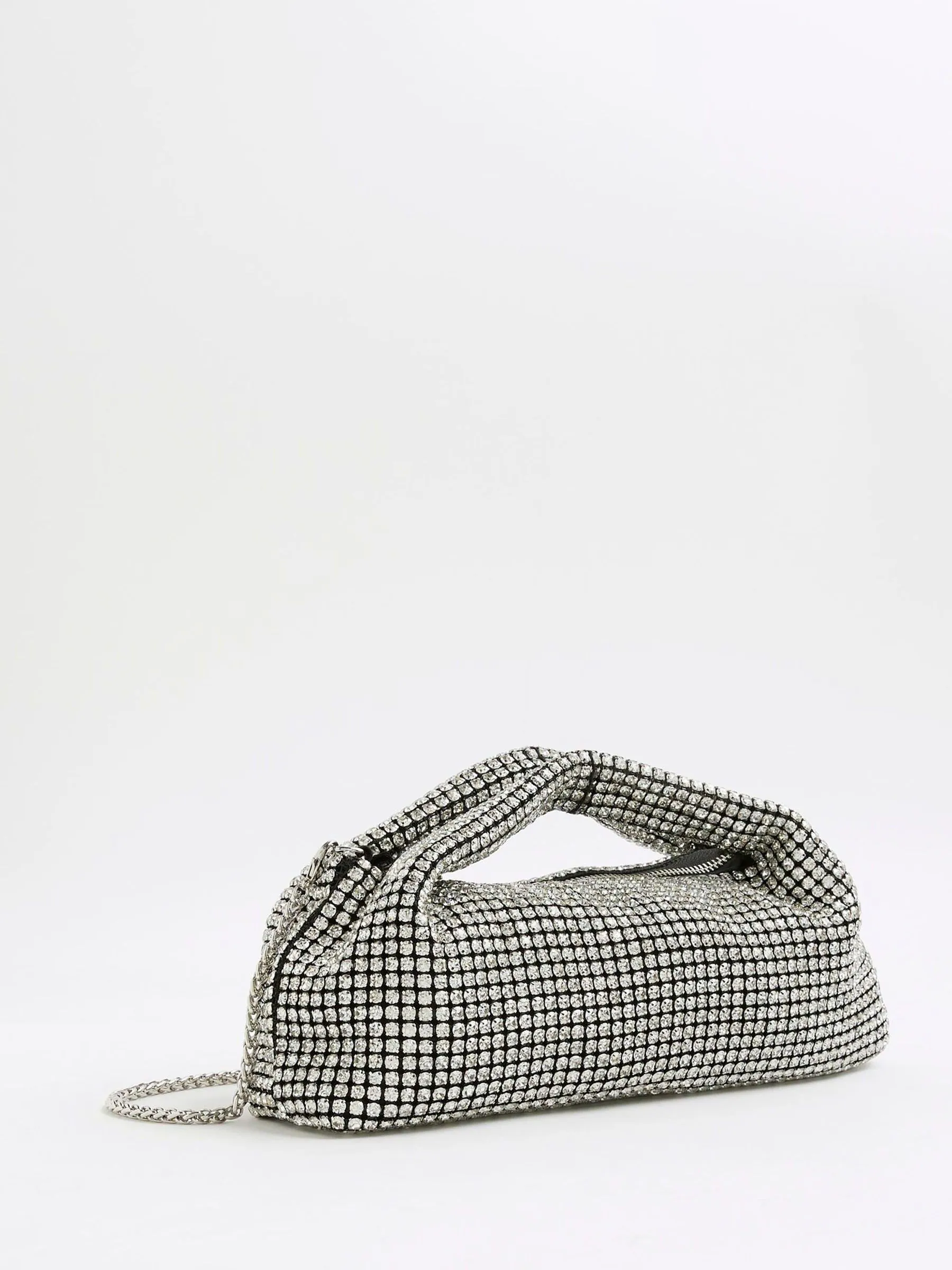 River Island Diamante Scoop Clutch Bag