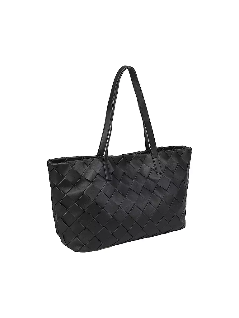 LES VISIONNAIRES Ledertasche - Shopper ODILE WEAVE schwarz