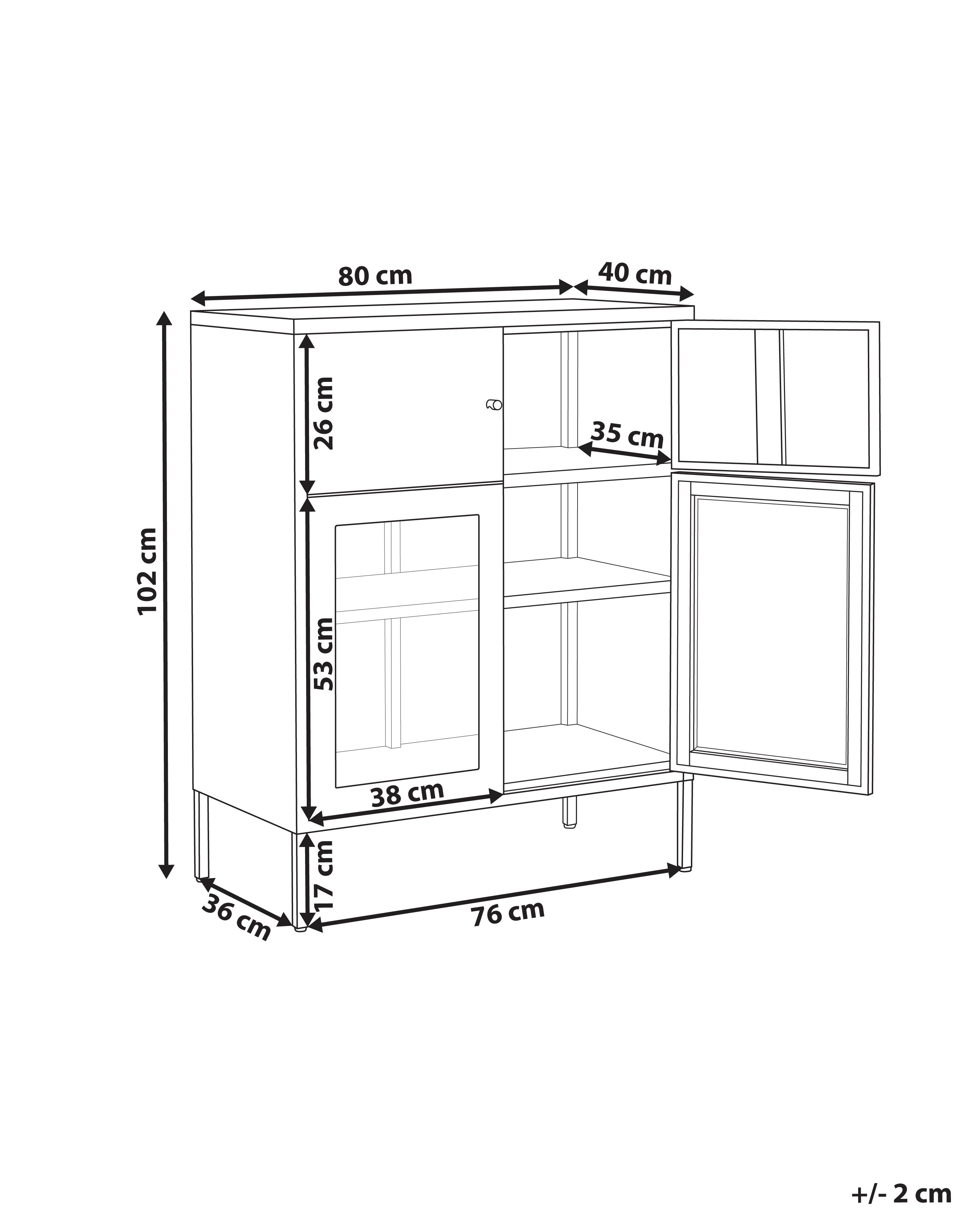 Glazen vitrinekast ESHOLT Metaal 80 cm Lichtbeige