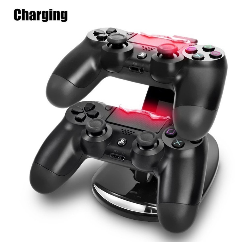 Sony PlayStation 4 Controller Dual Ladestation Docking Halter mit LED Ladeanzeige - Schwarz
