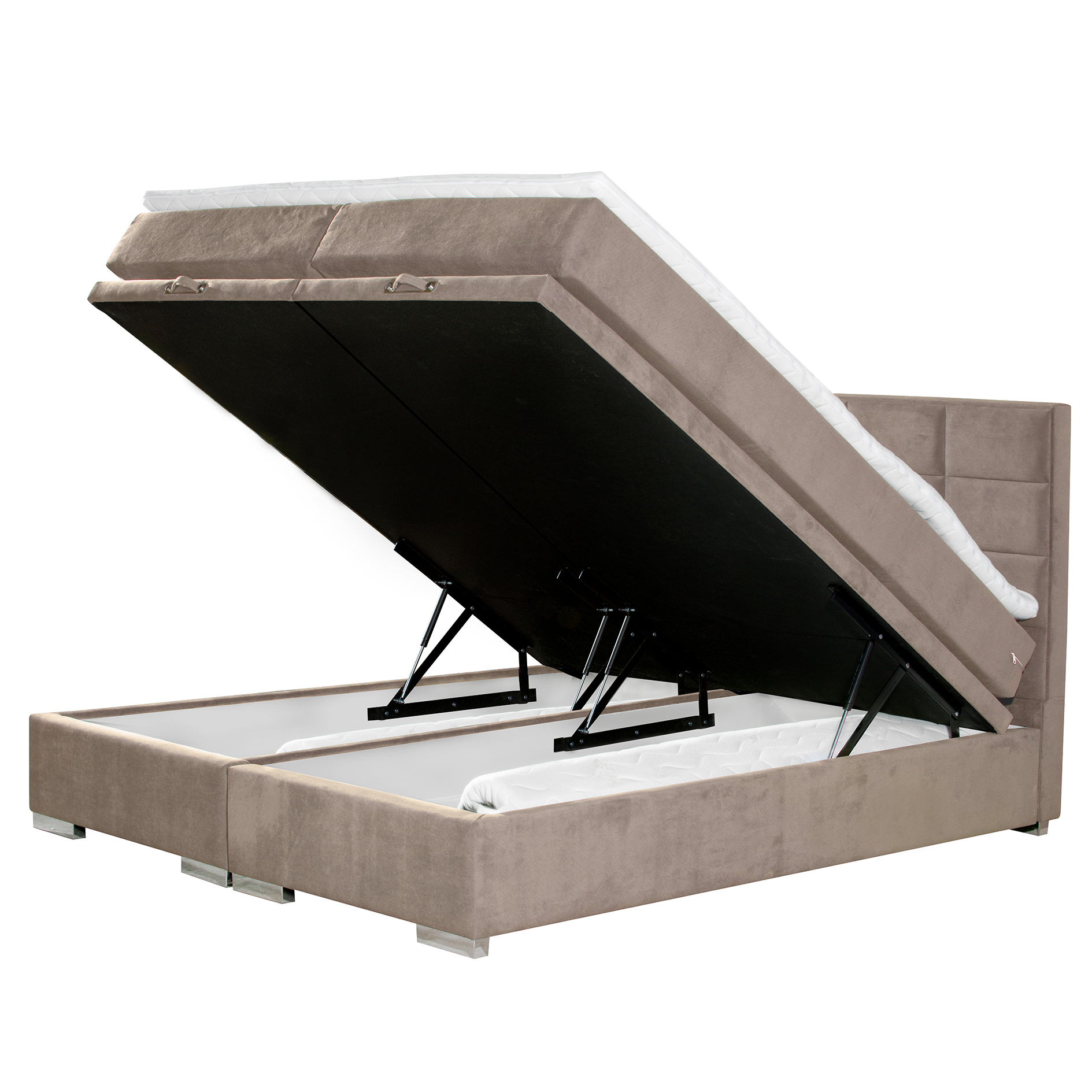 Boxspringbett - beige - H3 - 140x200 cm