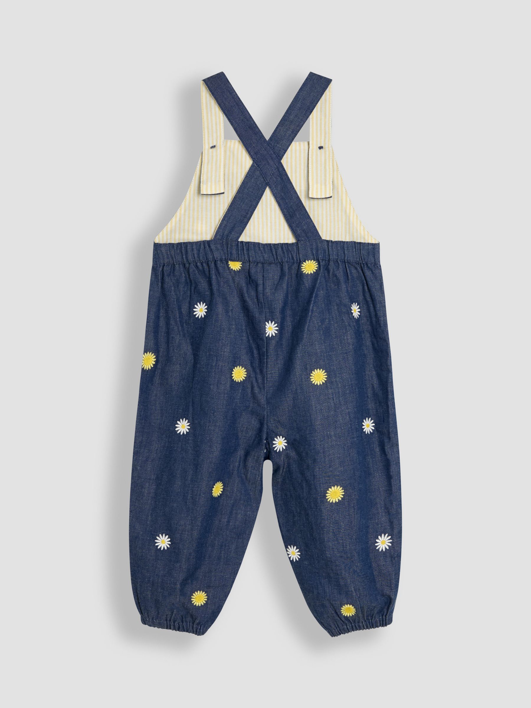 JoJo Maman Bébé Floral Print Embroidered Dungarees