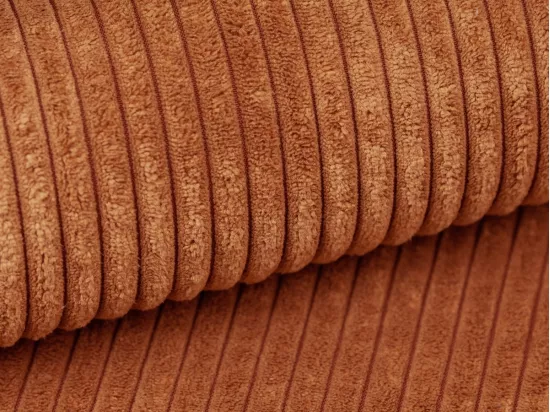 Méridienne gauche en velours côtelé terracotta PINETA