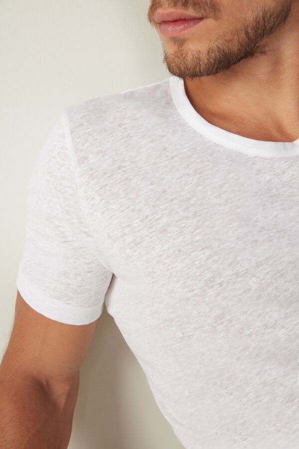 Camiseta de linho de manga curta