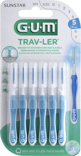 Gum Trav-Ler Brossette Interdentaire 1,6mm 6 Pièces (1614)