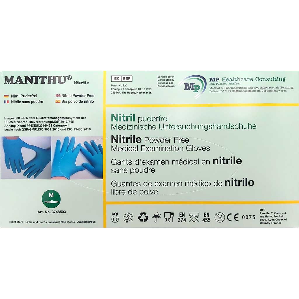 Gummihandschuhe Manithu Nitril-Puderfrei 100 Stück M
